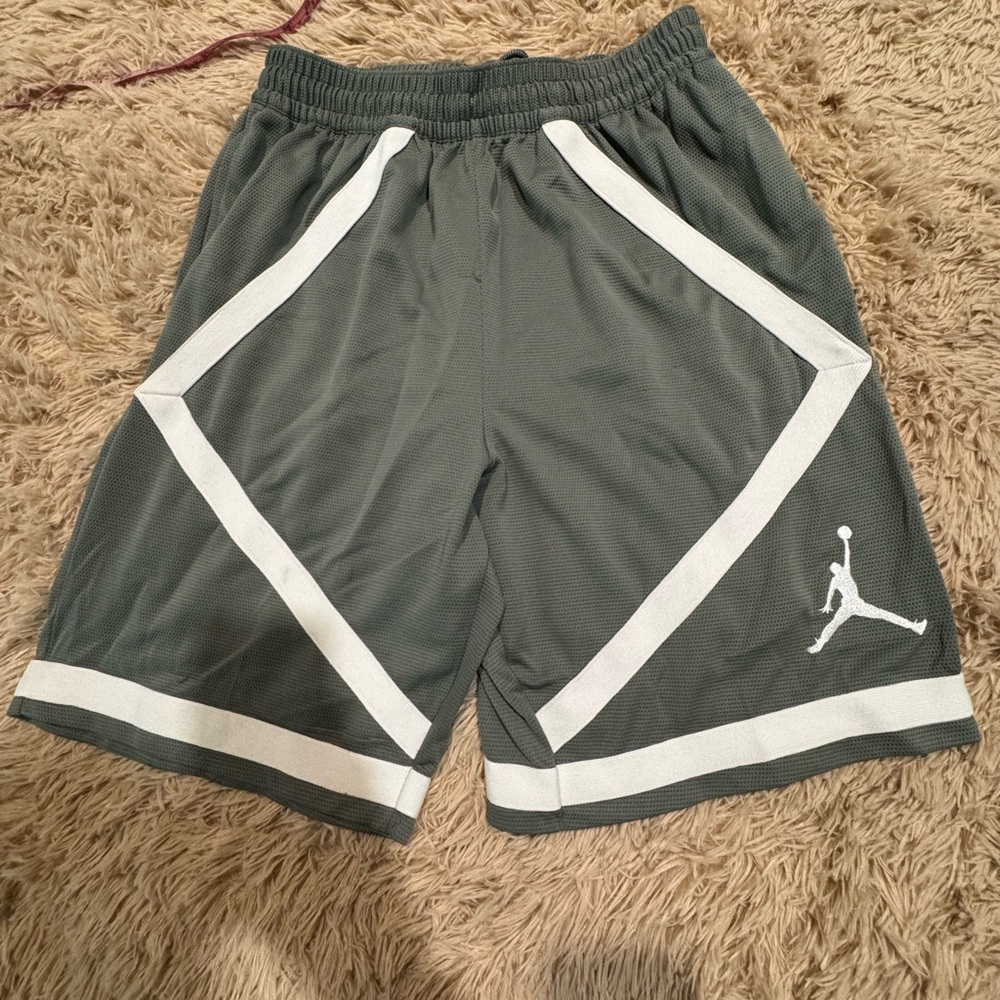 Jordan Gray and White Athletic Basketball Shorts
